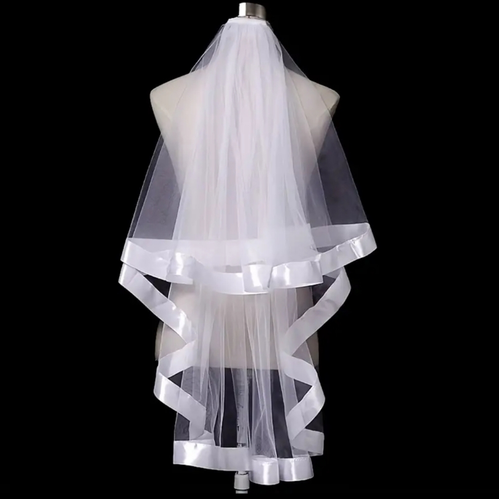 Bridal veil wedding double layer ribbon, Beautiful